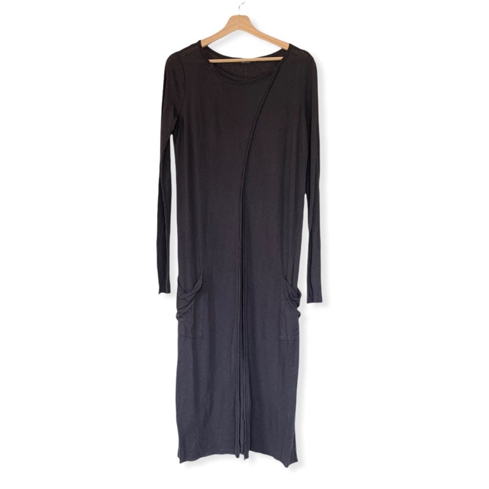New LA Made Reed Linen Blend Duster Cardigan Gray S